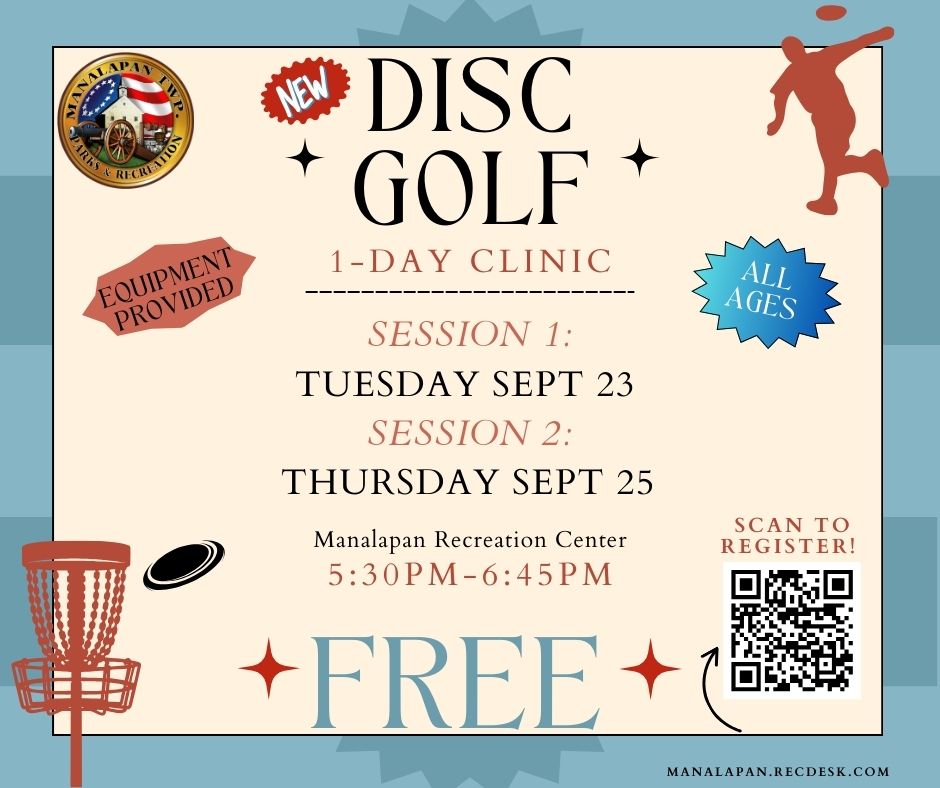 Join our Disc Golf Clinic and learn the fundamentals of this exciting sport! Whether you’re a complete beginner or looking to refine your technique, our experienced instructor will guide you through the basics of throwing, putting, and navigating the course. Open to all ages and equipment is provided.