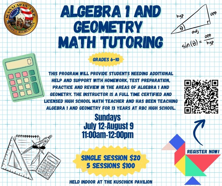 Algebra 1 & Geometry Math Tutoring